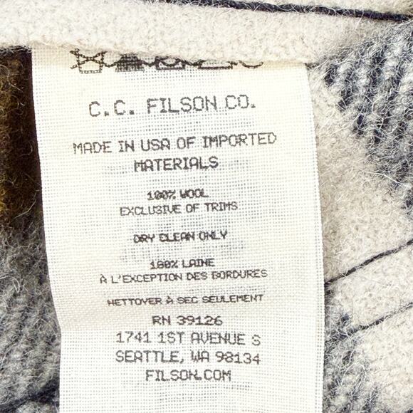 Filson Mackinaw Wool Work Jacket Blue Coal Copper Heather Plaid Medium - Picture 12 of 12